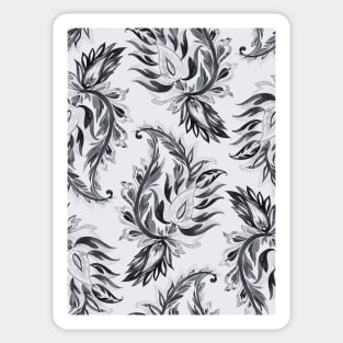 Black and white Paisley Pattern Sticker